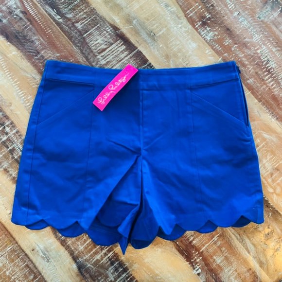 NWT Lilly Pulitzer Arabeth scallop shorts corsica blue - Picture 2 of 3